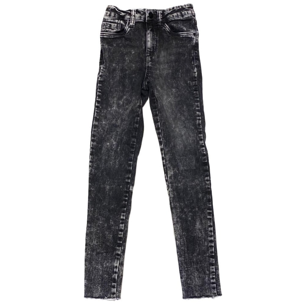 EUC Treasure & Bond Girls Size 10 High Waist Skinny Fit Black Edgy Jeans Pants